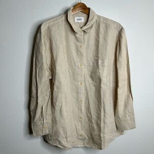 NWT MATE The Label 100% Organic Linen Oversized Long Sleeve Shirt in Natural M